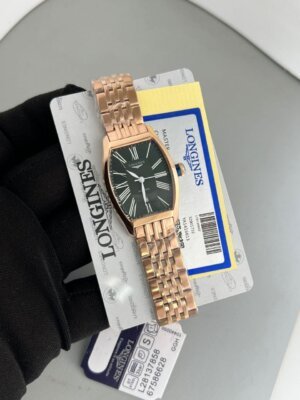 Longines Swiss Rose Gold Black Dail watch   For Ladies 11
