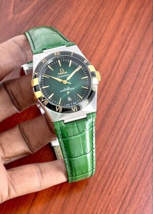 Omega Constellation Green Leather Strap Men's watch 64