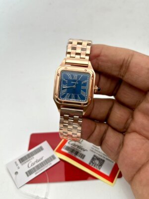Cartier Swiss Blue Dail Rose Gold watch   For Ladies 7