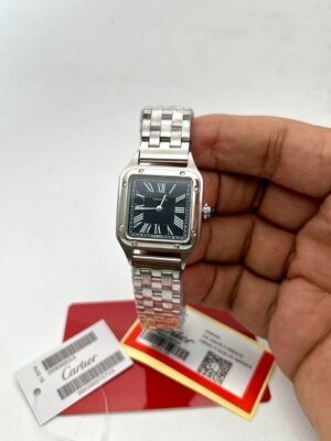 Cartier Swiss Black Dail Stainless Steel watch   For Ladies 8