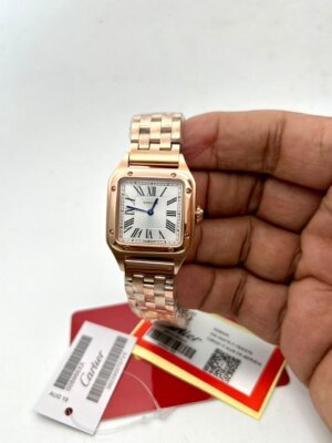 Cartier Swiss White Dail Rose Gold watch   For Ladies 9