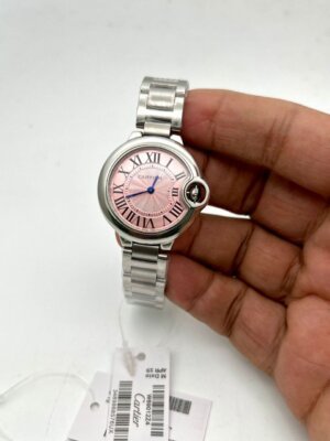 Cartier Swiss Pink Dail Stainless Steel watch   For Ladies 11