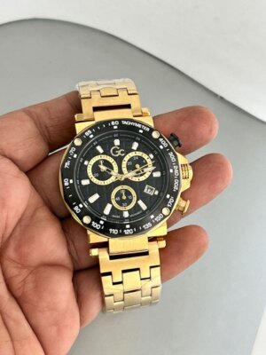 Gc Swiss Black - Golden Strap watch For Men 17