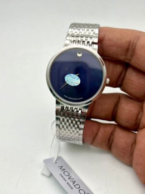 Movado Swiss Made Stainless Steel Blue Dail watch 18
