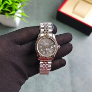 Rolex Datejust Grey Dail Daimond Mark Swiss Automatic watch  For Ladies 3