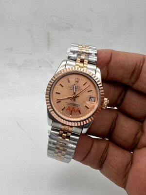 Rolex Datejust Rose Gold Dail Stick Mark Swiss Automatic watch  For Ladies 28