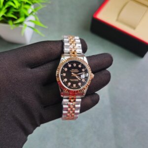 Rolex Datejust Black Dail Daimond Mark Swiss Automatic watch   For Ladies 33