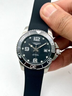 Longines Hydroconquest Black Rubber Strap Swiss Automatic watch 9