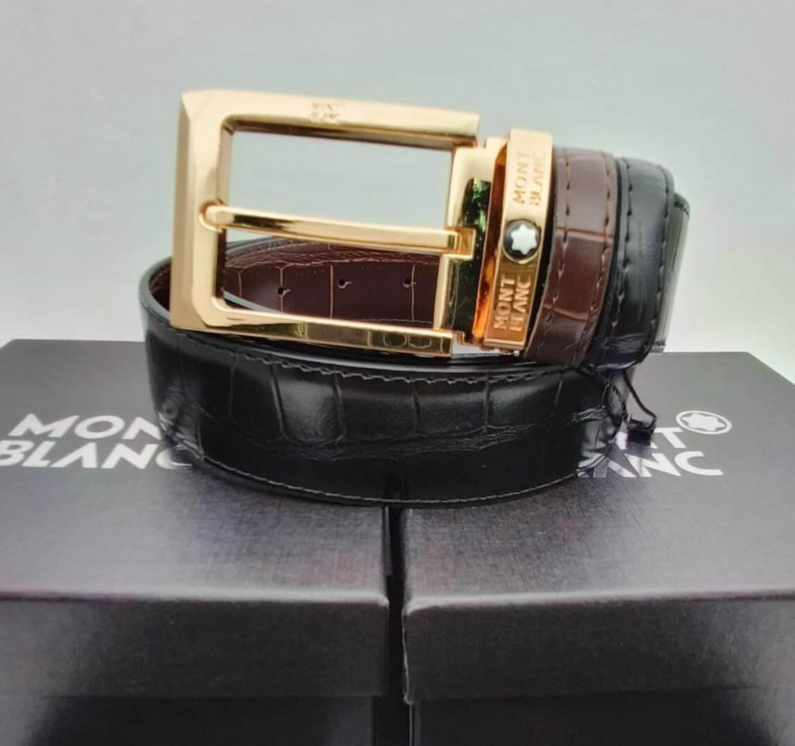 Bramnded 1st copy Replica Mont Blanc belt for men in COD