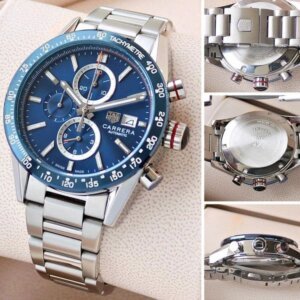 Tag Heuer Carrear Blue Dail Stainless Steel Swiss Watch 51