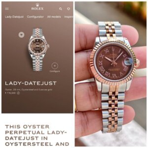 Rolex Datejust Brown Dail Roman Mark Swiss Automatic watch For Ladies 37