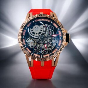 Roger Dubuis Skeleton Orange Rubber Strap Swiss Automatic Watch For Men 12