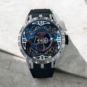 Roger Dubuis Skeleton Black Rubber Strap Swiss Automatic Watch For Men 13