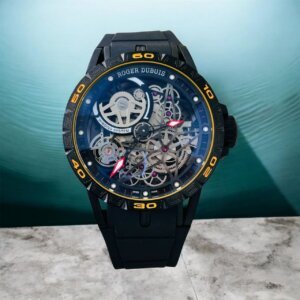 Roger Dubuis Skeleton Black Rubber Strap Swiss Automatic Watch For Men 15
