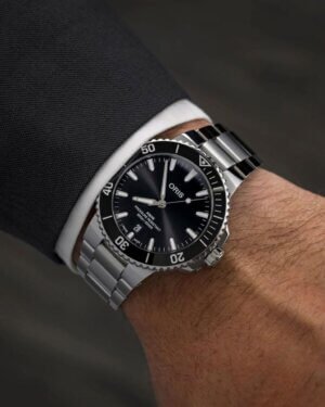 Oris Aquis Chronograph Black Dail Stainless Steel Strap Automatic Watch For Men 9