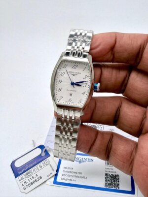 Longines Swiss White Dail Stainless Steel Roman Number Ladies Watch 27