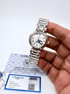 Longines Swiss White Dail Stainless Steel Ladies Watch 37
