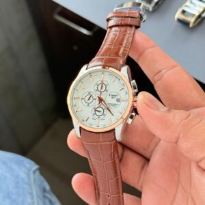 Tissot Couturier T-Classic Premium Brown Leather Strap Watch For Men 32