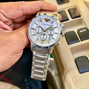 Emporio Armani White Dail Stainless Steel Watch