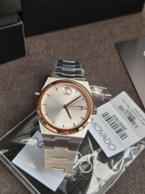 Movado Bold Stainless Steel White Dial Watch 19