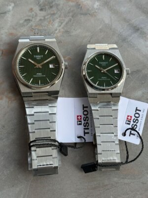 Tissot PRX Green Dial Stainless Steel Couple Watch 3