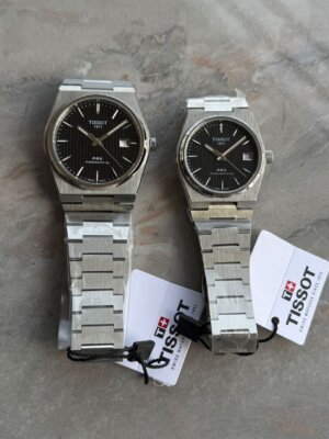 Tissot PRX Black Dial Stainless Steel Couple Watch 6