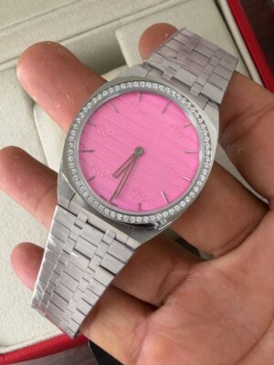 Gucci 25H Series Pink Dial Quartz Men's Watch 10