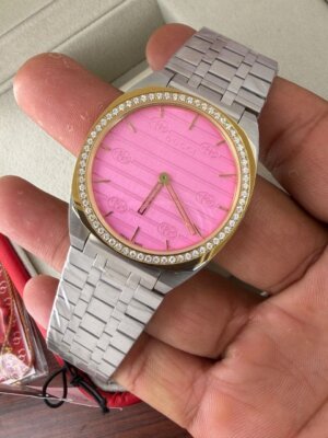 Gucci 25H Series Pink Dial Quartz Men's Watch 12