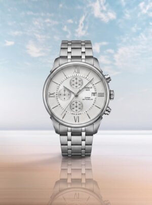 Tissot Stainless Steel White Dial Watch For Men 46