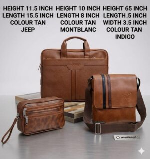Montblanc, Jeep, Indigo Mix brand Luxury 3 Piece Combo Bag Set 1