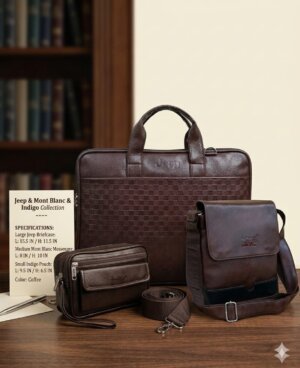 Montblanc, Jeep, Indigo Mix brand Luxury 3 Piece Combo Bag Set 7