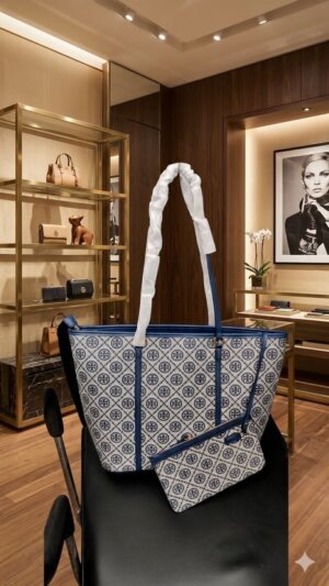 TORY BURCH MONOGRAM CLASSIC LARGE TOTE BAG 12A PREMIUM HIGH QUAILITY 86