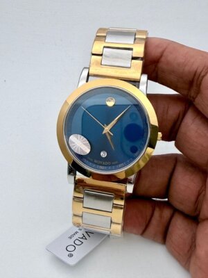 Movado Dual Tone blue Dial Watch 34