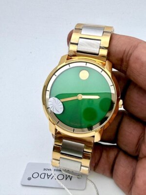 Movado Dual Tone Green Dial Watch 35