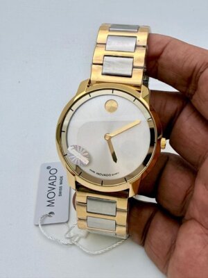 Movado Dual Tone White Dial Watch 38