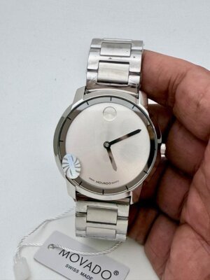 Movado Stainless Steel White Dial Watch 39