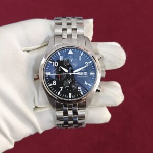 IWC Schaffhausen Aviation-inspired pilot Chronograph Black Dial Stainless Steel ETA Automatic Watch 2