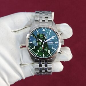 IWC Schaffhausen Aviation-inspired pilot Chronograph Green Dial Stainless Steel ETA Automatic Watch 2 (Copy)